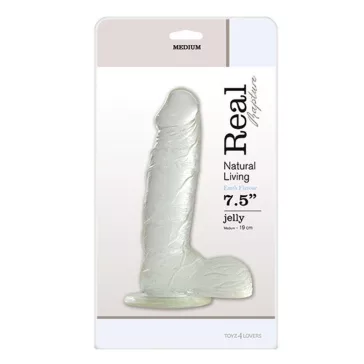   Dildó Realisztikus erezet, tapadókorongos 19 cm átlátszó