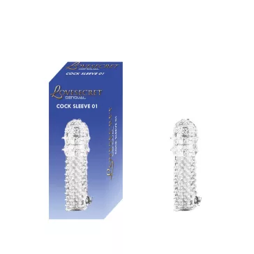  Lovesecret Péniszhüvely Stimuláló bordázott, tüskés 12,5 cm átlátszó