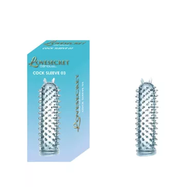   Lovesecret péniszhüvely bordázott, tüskés 12,5 cm átlátszó