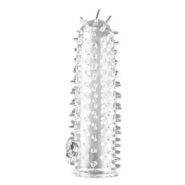   Lovesecret péniszhüvely bordázott, tüskés 12,5 cm átlátszó