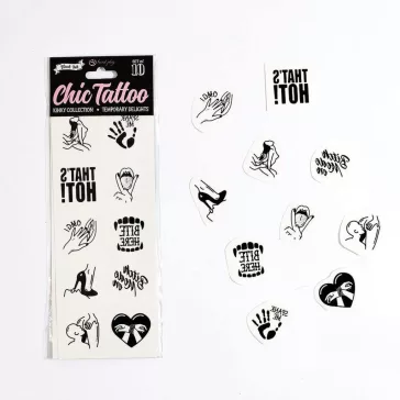   Chic Tattoo ideiglenes tetoválás szett perverz mintákkal 10 darabos