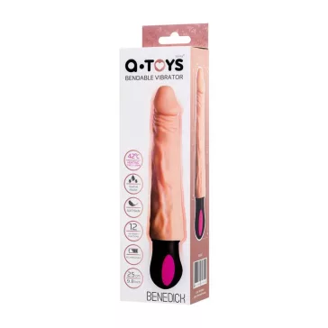   A-Toys Vibrátor fűthető, 12 fokozatú, hajlékony 19 cm fekete