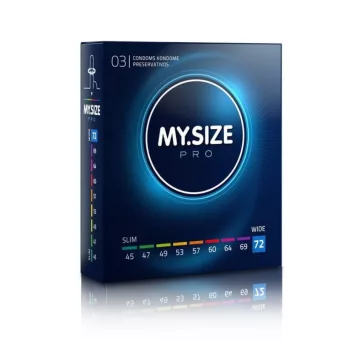   My.Size Pro Óvszer Cienke, Nedvesített 72 mm Átlátszó 3 db