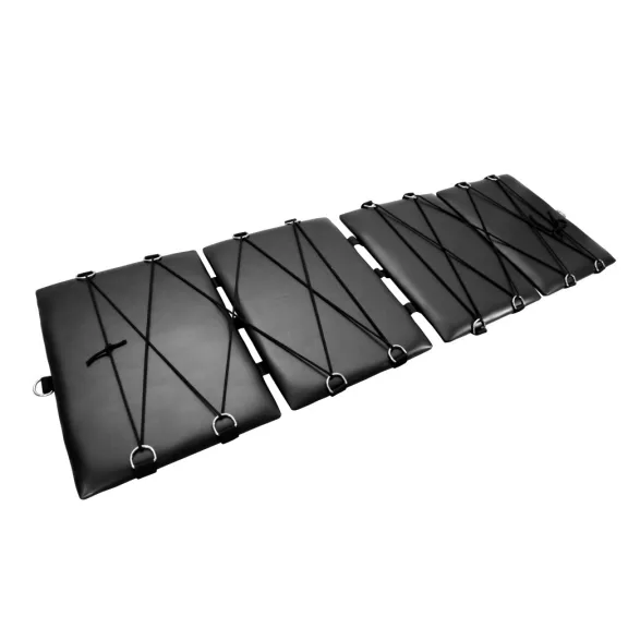 BDSM szett hordozható matraccal 4 párnázott panel 180x60 cm fekete
