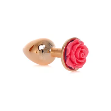 Anal plug Anatómiás alak, fém, 7 cm rózsaszín-arany