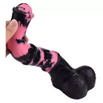   Dildo Horse Tinulf – prémium fekete-pink dildó 28 cm hosszú