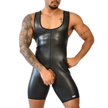 Neoprene testruha nagy nyílásokkal fekete