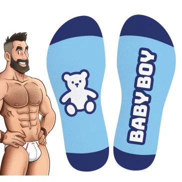 Bay Boy térdzokni macis mintával kék egy méret 39-45