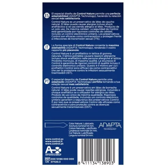 CONTROL Adapta Nature – prémium természetes óvszer (12 db)