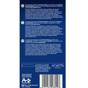   CONTROL Adapta Nature – prémium óvszerek 6 db-os kiszerelésben
