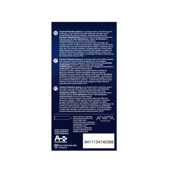 CONTROL Adapta Senso – rugalmas vibráló óvszer 12 db