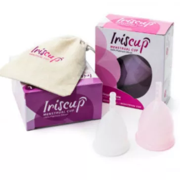   IRISCUP - kis rózsaszín menstruációs kupa + ingyenes sterilizáló táska
