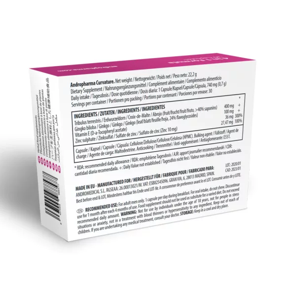 ANDROPHARMA Curvature- Peyronie-kór étrend-kiegészítő 30 db