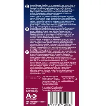   CONTROL - XTRA DOTS 12 darabos prémium intimplüsztelenítő