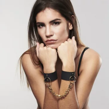 Bijoux Indiscrets Maze – széles fekete mandzsetta