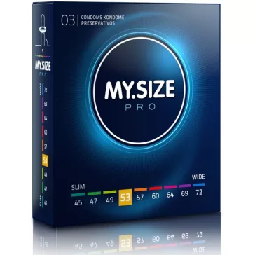 MY SIZE - prémium 53 mm-es óvszer 3 darabos kiszerelésben