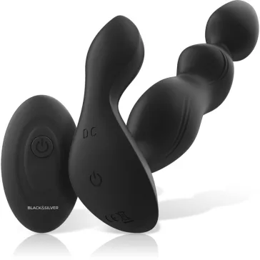   BLACK&SILVER - CORA – szilikon anális plug távirányítóval