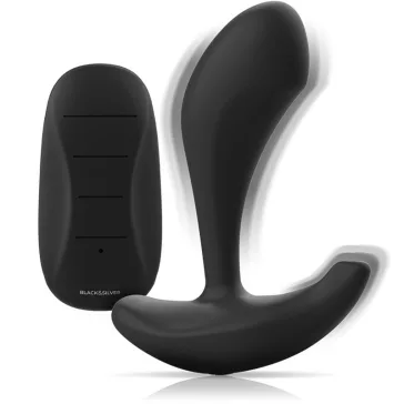   BLACK&SILVER - Dwayne – szilikon távirányítós anális plug