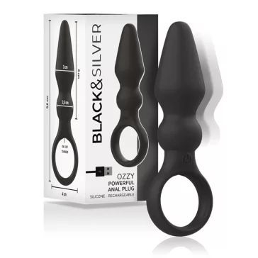BLACK&SILVER - erőteljes szilikon anális kúp