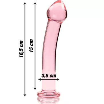 Ibiza Nebula 11 – prémium üveg dildó, 16 cm rózsaszín