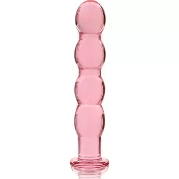   Ibiza Nebula 10 – prémium üveg dildó, rózsaszín, 16,5 cm