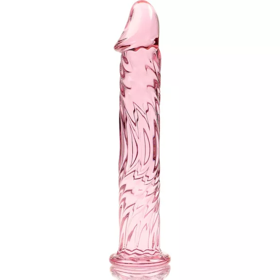 Ibiza Nebula 12 – prémium üveg dildó, rózsaszín, 17 cm