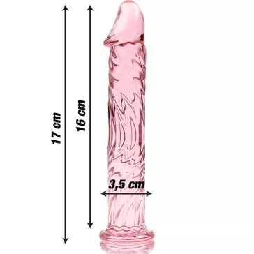   Ibiza Nebula 12 – prémium üveg dildó, rózsaszín, 17 cm