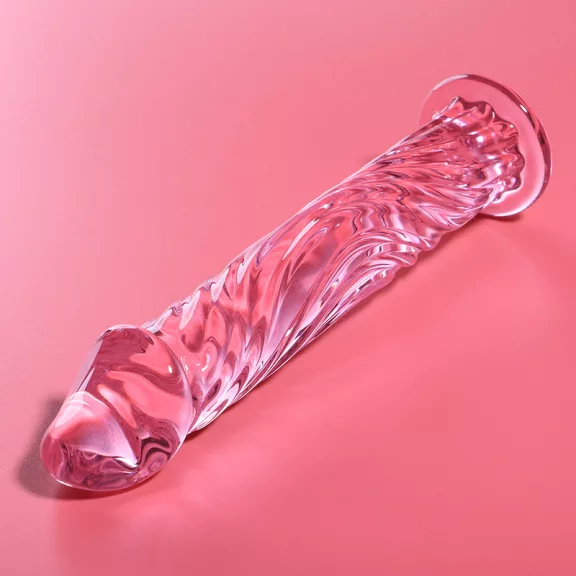 Ibiza Nebula 12 – prémium üveg dildó, rózsaszín, 17 cm