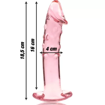   Ibiza Nebula 19 – prémium üveg dildo, rózsaszín, 18,5 cm