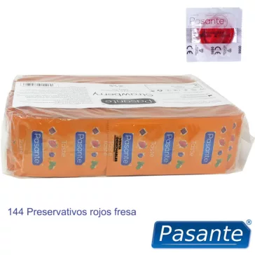 Pasante - eper ízű óvszer, 144 db-os csomag