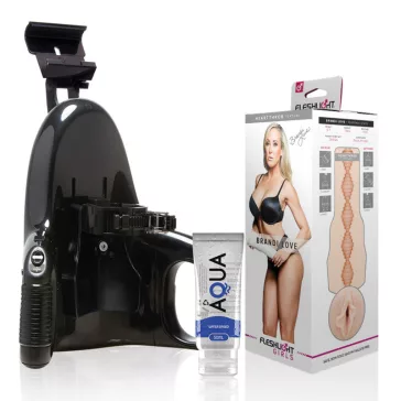   Fleshlight Brandi Love Heartthrob maszturbátor, univerzális automata adapterrel + 50ml síkosító - vagina