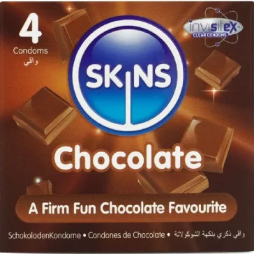 SKINS - Prémium csokoládé ízű óvszer csomag 4 db