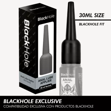   Black Hole Anál síkosító applikátor precíz, ergonómikus 30 ml S méret fekete