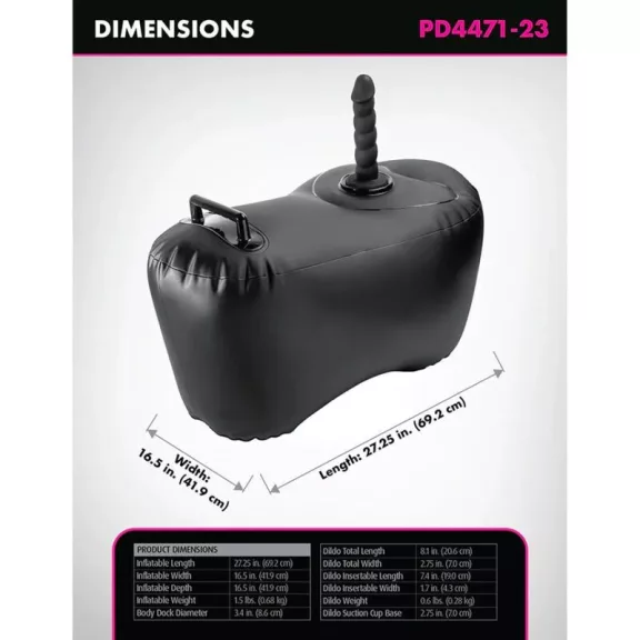 Fetish Fantasy Sorozat Felfújható szerelmi szék levehető dildóval 69 cm fekete